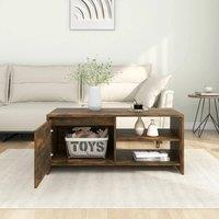 Berkfield Home Modern Coffee Table Smoked Oak 102x50x45 cm Engineered Wood in Brown | Size: 102 x 50 x 45 cm