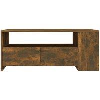 Berkfield Home Decorative Coffee Table Smoked Oak 102x55x42 cm Engineered Wood in Brown | Size: 102 x 55 x 42 cm