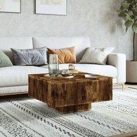 Berkfield Home Premium Coffee Table Smoked Oak 60x60x31.5 cm Engineered Wood in Brown