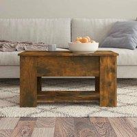 Berkfield Home Modern Coffee Table Smoked Oak 79x49x41 cm Engineered Wood in Brown | Size: 79 x 49 x 41 cm