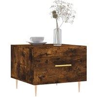 Berkfield Home Decorative Coffee Table Smoked Oak 50x50x40 cm Engineered Wood in Brown | Size: 50 x 50 x 40 cm