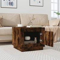 Berkfield Home Decorative Coffee Table Smoked Oak 51x50x44 cm Engineered Wood in Brown | Size: 51 x 50 x 44 cm