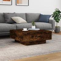Berkfield Home Modern Coffee Table Smoked Oak 80x80x31 cm Engineered Wood in Brown | Size: 80 x 80 x 31 cm