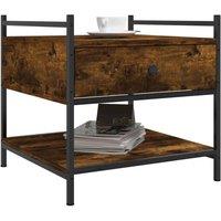 Berkfield Home Decorative Coffee Table Smoked Oak 50x50x50 cm Engineered Wood in Brown | Size: 50 x 50 x 50 cm