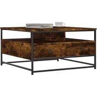 Berkfield Home Decorative Coffee Table Smoked Oak 80x80x45 cm Engineered Wood in Brown | Size: 80 x 80 x 45 cm