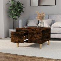 Berkfield Home Decorative Coffee Table Smoked Oak 55x55x36.5 cm Engineered Wood in Brown