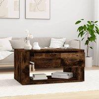 Berkfield Home Decorative Coffee Table Smoked Oak 80x50x40 cm Engineered Wood in Brown | Size: 80 x 50 x 40 cm