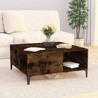 Berkfield Home Sturdy Coffee Table Smoked Oak 80x80x36.5 cm Engineered Wood in Brown
