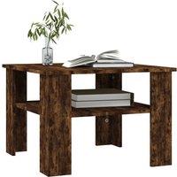 Berkfield Home Decorative Coffee Table Smoked Oak 60x60x42 cm Engineered Wood in Brown | Size: 60 x 60 x 42 cm