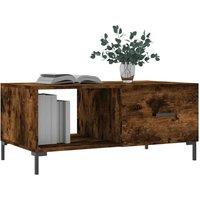 Berkfield Home Decorative Coffee Table Smoked Oak 90x50x40 cm Engineered Wood in Brown | Size: 90 x 50 x 40 cm
