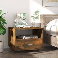 Berkfield Home Decorative Coffee Table Smoked Oak 55x55x40 cm Engineered Wood in Brown | Size: 55 x 55 x 40 cm