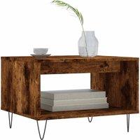 Berkfield Home Decorative Coffee Table Smoked Oak 60x50x40 cm Engineered Wood in Brown | Size: 60 x 50 x 40 cm