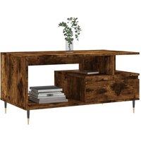 Berkfield Home Modern Coffee Table Smoked Oak 90x49x45 cm Engineered Wood in Brown | Size: 90 x 49 x 45 cm