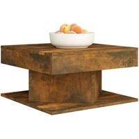 Berkfield Home Decorative Coffee Table Smoked Oak 57x57x30 cm Engineered Wood in Brown | Size: 57 x 57 x 30 cm