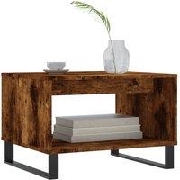 Berkfield Home Decorative Coffee Table Smoked Oak 60x50x40 cm Engineered Wood in Brown | Size: 60 x 50 x 40 cm