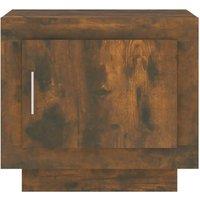 Berkfield Home Decorative Coffee Table Smoked Oak 51x50x45 cm Engineered Wood in Brown | Size: 51 x 50 x 45 cm