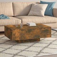 Berkfield Home Modern Coffee Table Smoked Oak 85x55x31 cm Engineered Wood in Brown | Size: 85 x 55 x 31 cm