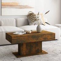 Berkfield Home Modern Coffee Table Smoked Oak 96x50x45 cm Engineered Wood in Brown | Size: 96 x 50 x 45 cm