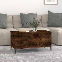 Berkfield Home Decorative Coffee Table Smoked Oak 90x44.5x45 cm Engineered Wood in Brown