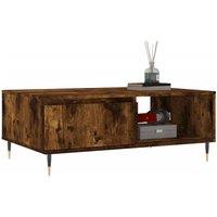 Berkfield Home Decorative Coffee Table Smoked Oak 90x60x35 cm Engineered Wood in Brown | Size: 90 x 60 x 35 cm