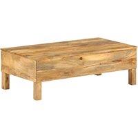 Berkfield Home Beautiful Coffee Table Solid Mango Wood 110x55x35 cm in Brown | Size: 110 x 55 x 35 cm