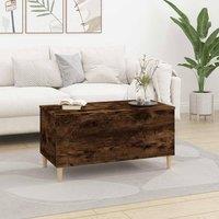 Berkfield Home Decorative Coffee Table Smoked Oak 90x44.5x45 cm Engineered Wood in Brown