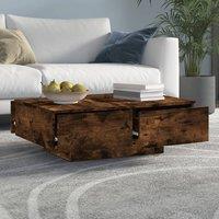 Berkfield Home Decorative Coffee Table Smoked Oak 90x60x31 cm Engineered Wood in Brown | Size: 90 x 60 x 31 cm