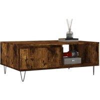 Berkfield Home Decorative Coffee Table Smoked Oak 90x60x35 cm Engineered Wood in Brown | Size: 90 x 60 x 35 cm