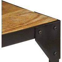 Berkfield Home Beautiful Coffee Table Solid Rough Mango Wood & Steel 110 cm in Brown