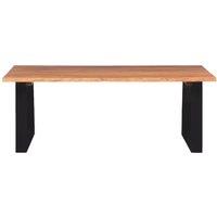 Berkfield Home Sturdy Coffee Table Solid Acacia Wood 110x60x40 cm in Brown | Size: 110 x 60 x 40 cm