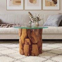 Berkfield Home Table Coffee Table Solid Teak Driftwood 60 cm in Brown