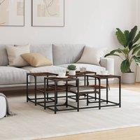 Berkfield Home Decorative Coffee Table Smoked Oak 91x91x40 cm Engineered Wood in Brown | Size: 91 x 91 x 40 cm