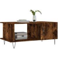 Berkfield Home Decorative Coffee Table Smoked Oak 90x50x40 cm Engineered Wood in Brown | Size: 90 x 50 x 40 cm