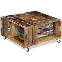 Berkfield Home Beautiful Coffee Table Solid Reclaimed Wood 70x70x35 cm | Size: 70 x 70 x 35 cm