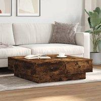 Berkfield Home Durable Coffee Table Smoked Oak 90x90x28 cm Engineered Wood in Brown | Size: 90 x 90 x 28 cm