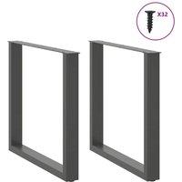 Berkfield Home Modern Coffee Table Legs U-Shaped 2 pcs Anthracite 90x(72-73) cm Steel in Charcoal