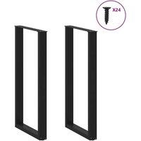 Berkfield Home Modern Coffee Table Legs U-Shaped 2 pcs Black 60x(110-111) cm Steel