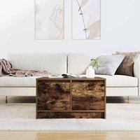 Berkfield Home Decorative Coffee Table with Drawers Smoked Oak 70.5x70x40 cm in Brown