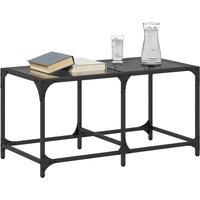 Berkfield Home Modern Coffee Table with Black Glass Top 78.5x40x40 cm Steel