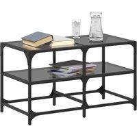 Berkfield Home Decorative Coffee Table with Black Glass Top 78.5x40x45 cm Steel