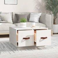 Berkfield Home Beautiful Coffee Table White 60x53x35 cm Solid Wood Pine | Size: 60 x 53 x 35 cm