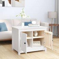 Berkfield Home Beautiful Coffee Table White 71x49x55 cm Solid Wood Pine | Size: 71 x 49 x 55 cm