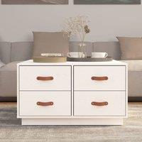 Berkfield Home Beautiful Coffee Table White 80x80x45 cm Solid Wood Pine | Size: 80 x 80 x 45 cm