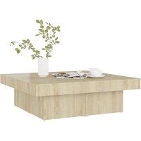Berkfield Home Decorative Coffee Table Sonoma Oak 90x90x28 cm Engineered Wood in Light Tan | Size: 90 x 90 x 28 cm