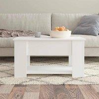 Berkfield Home Modern Coffee Table White 79x49x41 cm Engineered Wood | Size: 79 x 49 x 41 cm
