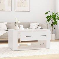 Berkfield Home Decorative Coffee Table White 80x50x40 cm Engineered Wood | Size: 80 x 50 x 40 cm