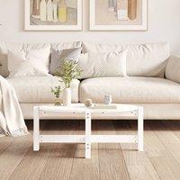 Berkfield Home Beautiful Coffee Table White 87x48x35 cm Solid Wood Pine | Size: 87 x 48 x 35 cm