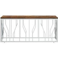 Berkfield Home Decorative Coffee Table Stainless Steel & Solid Wood Reclaimed in Silver