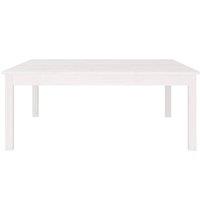 Berkfield Home Beautiful Coffee Table White 100x100x40 cm Solid Wood Pine | Size: 100 x 100 x 40 cm