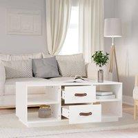 Berkfield Home Beautiful Coffee Table White 100x50x41 cm Solid Wood Pine | Size: 100 x 50 x 41 cm
